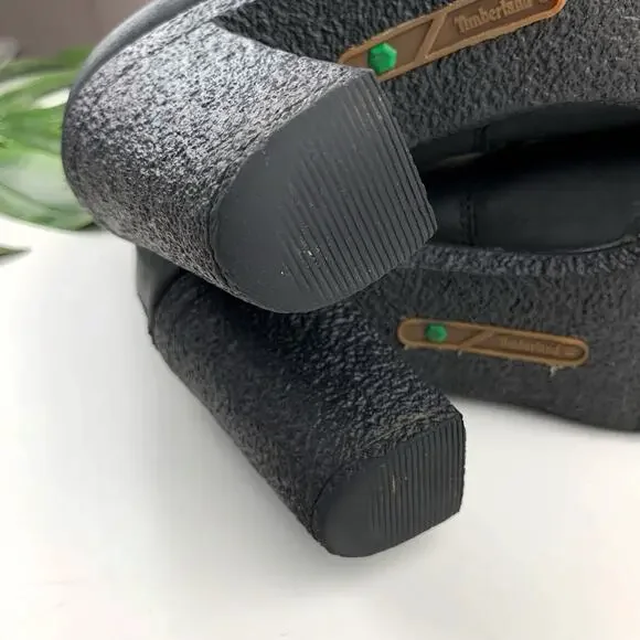 Timberland Glancy Ankle Boots Heeled Black Leather Lace Up Women's 8 - Picture 12 of 12